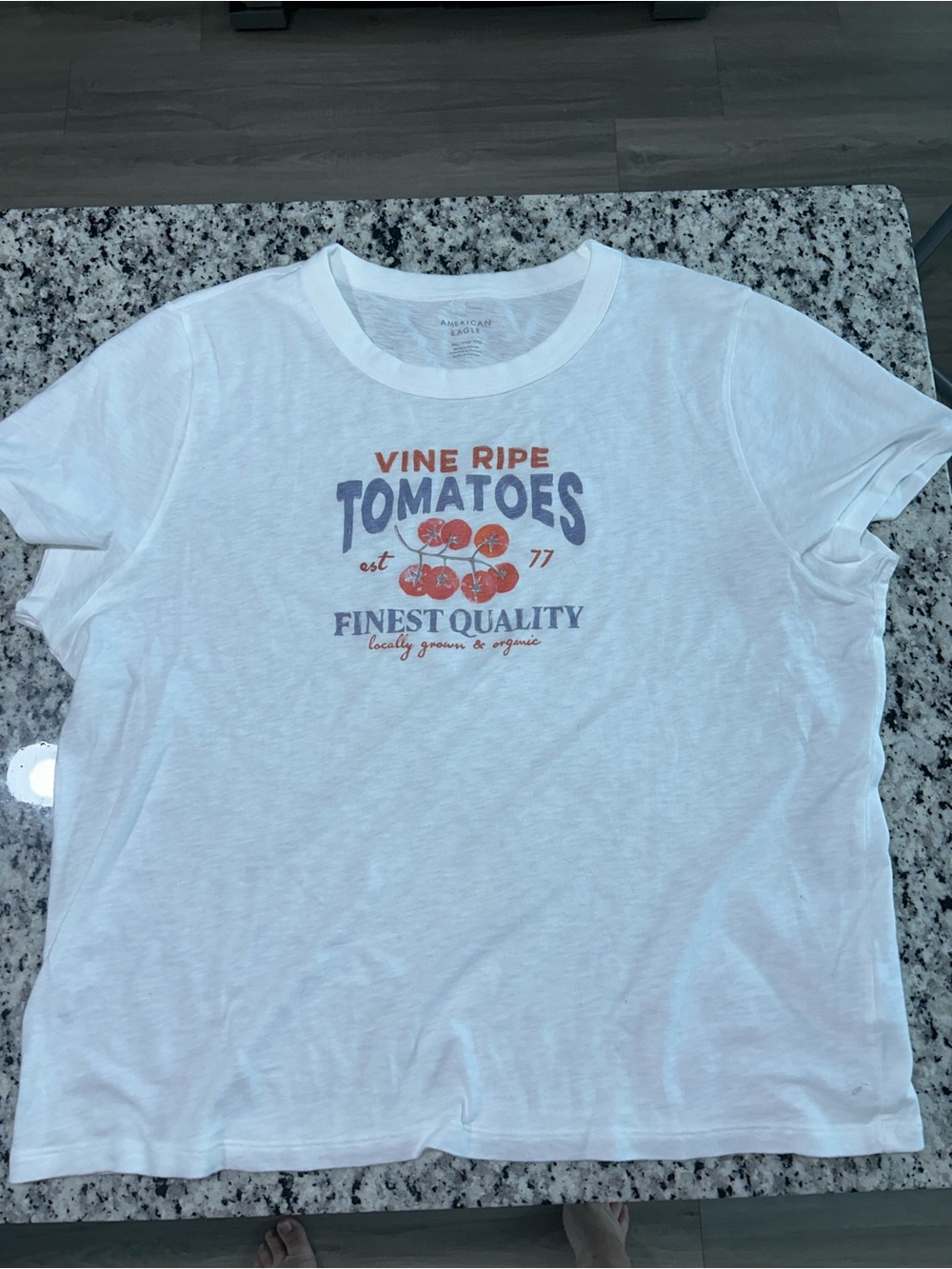 American Eagle Outfitters White 'Vine Ripe Tomatoes' Graphic Tee